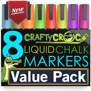 Liquid Chalk Markers Blackboards, Glass 8 Colors